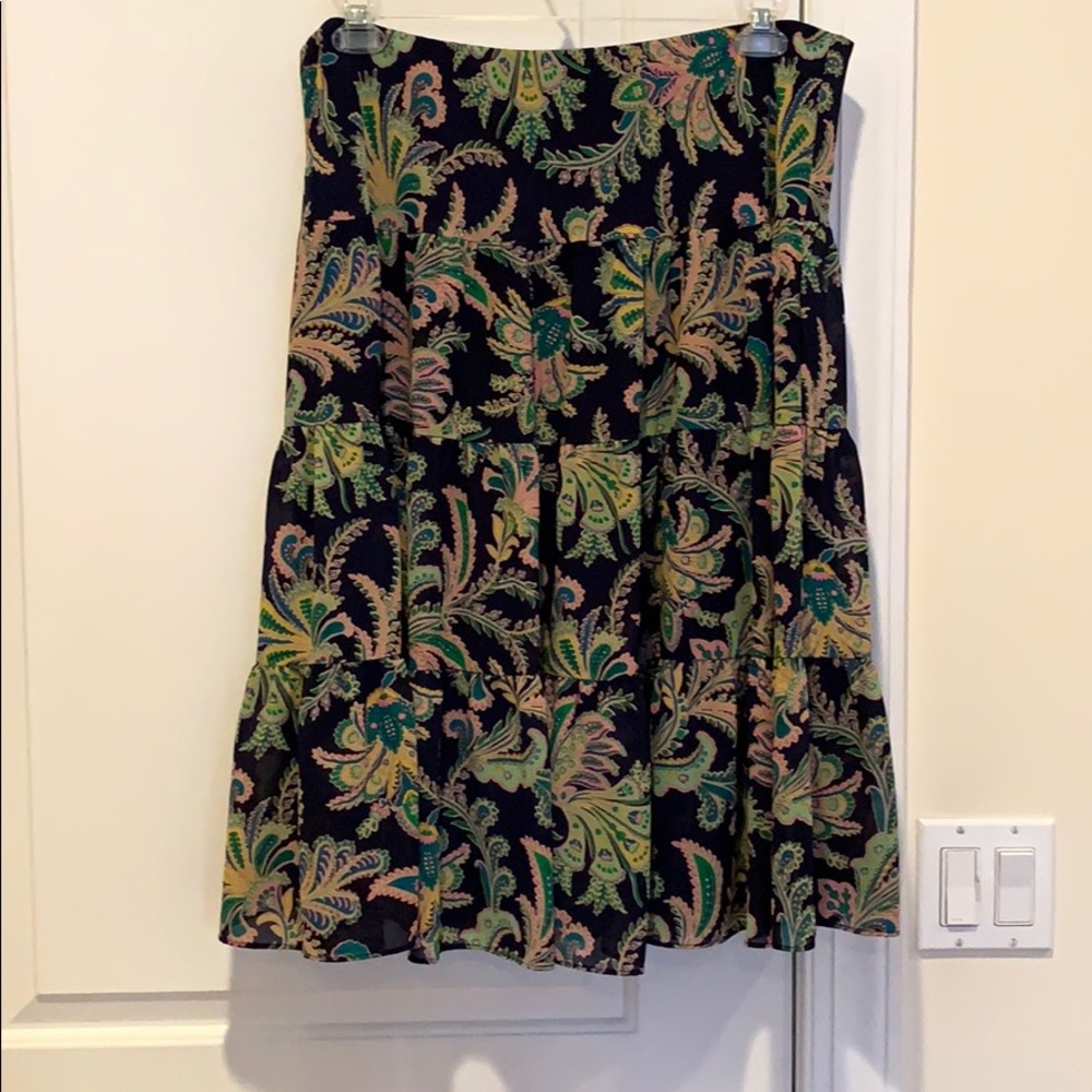 Chaps tiered skirt in a paisley pattern